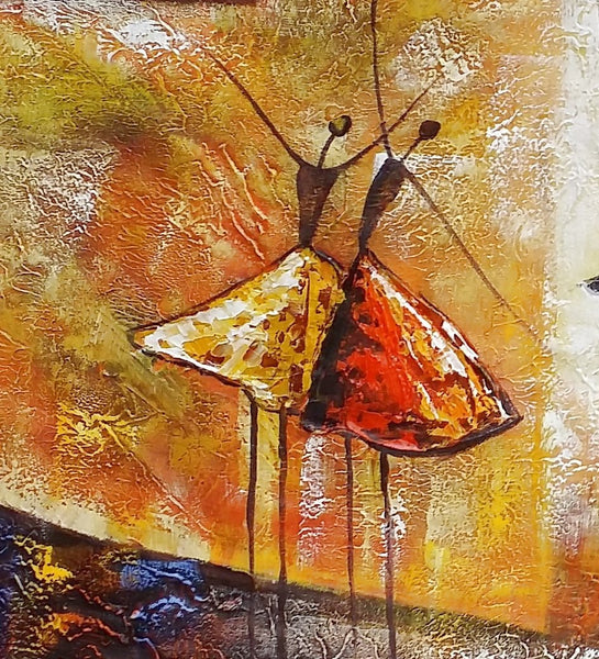 Simple Abstract Painting, Ballet Dancer Painting, Modern Abstract Art, Contemporary Painting, Canvas Wall Art Painting, Heavy Texture Art-HomePaintingDecor