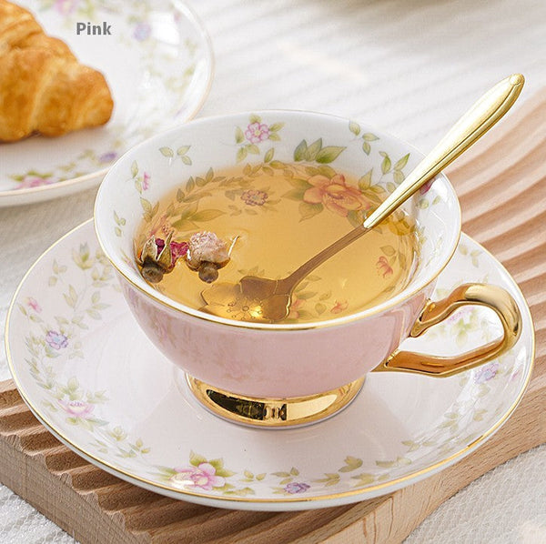 Elegant Ceramic Coffee Cups, Beautiful British Tea Cups, Unique Afternoon Tea Cups and Saucers in Gift Box, Royal Bone China Porcelain Tea Cup Set