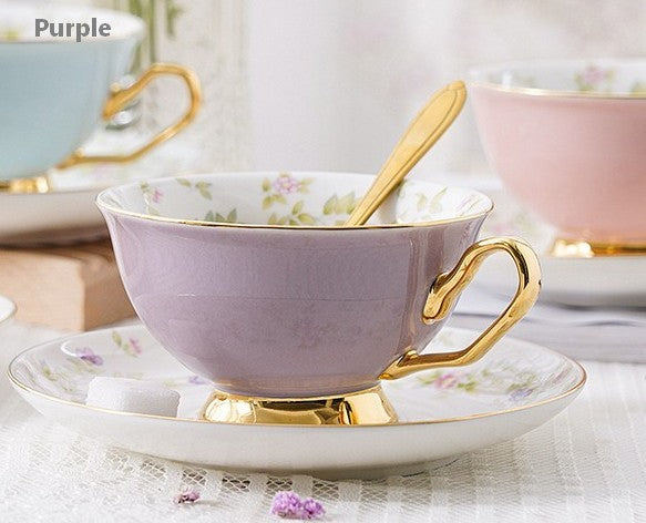 Elegant Ceramic Coffee Cups, Beautiful British Tea Cups, Unique Traditional Afternoon Tea Cup and Saucer in Gift Box, Royal Porcelain Tea Cup Set-HomePaintingDecor