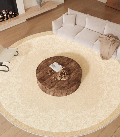 Circular Modern Rugs under Chairs, Bedroom Modern Round Rugs, Modern Rug Ideas for Living Room, Dining Room Contemporary Round Rugs-HomePaintingDecor