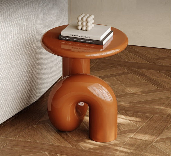 Unique Small End Table, Contemporary Round Side Table, Minimalist Modern Occasional Table, Portable Casual Side Table, Low Profile Sofa Table, Creative Coffee Table, Lightweight Indoor Outdoor Table, Contemporary Side Table-HomePaintingDecor