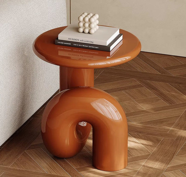 Contemporary Round Side Table, Minimalist Modern Occasional Table, Unique Small End Table, Portable Casual Side Table, Low Profile Sofa Table, Creative Coffee Table, Lightweight Indoor Outdoor Table, Contemporary Side Table-HomePaintingDecor