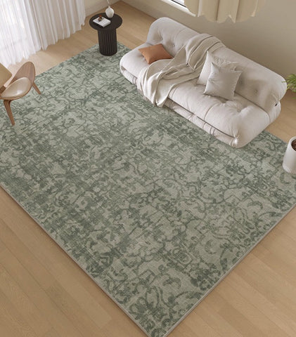 Green Soft Rugs for Living Room, Modern Rugs for Interior Design, French Style Modern Rugs for Bedroom, Contemporary Modern Rugs under Dining Room Table-HomePaintingDecor