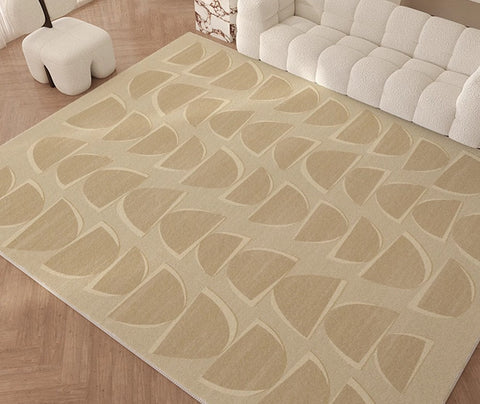Abstract Geometric Modern Rugs, Modern Cream Rugs for Bedroom, Modern Rugs for Dining Room, Large Modern Rugs for Living Room-HomePaintingDecor