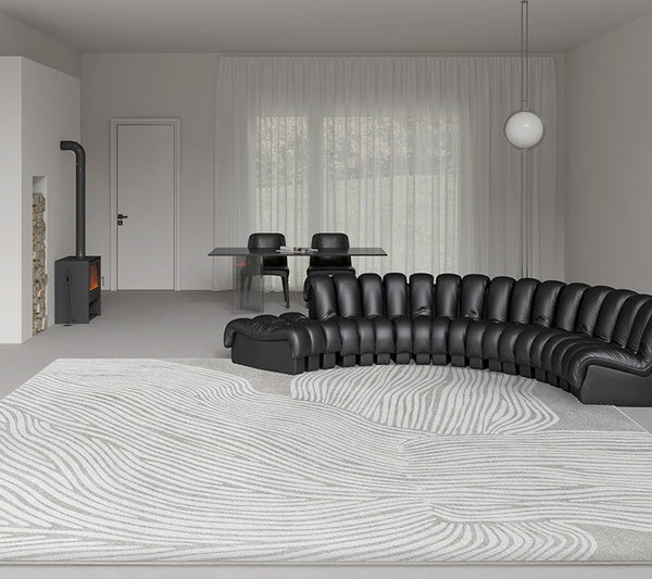 Modern Living Room Rugs, Grey Thick Soft Modern Rugs for Living Room, Dining Room Modern Rugs, Contemporary Rugs for Bedroom-HomePaintingDecor