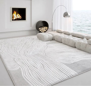 Modern Living Room Rugs, Grey Thick Soft Modern Rugs for Living Room, Dining Room Modern Rugs, Contemporary Rugs for Bedroom-HomePaintingDecor