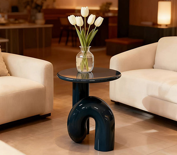 Contemporary Round Side Table, Low Profile Sofa Table, Unique Small End Table, Minimalist Modern Occasional Table, Portable Casual Side Table, Creative Coffee Table, Lightweight Indoor Outdoor Table, Contemporary Side Table-HomePaintingDecor