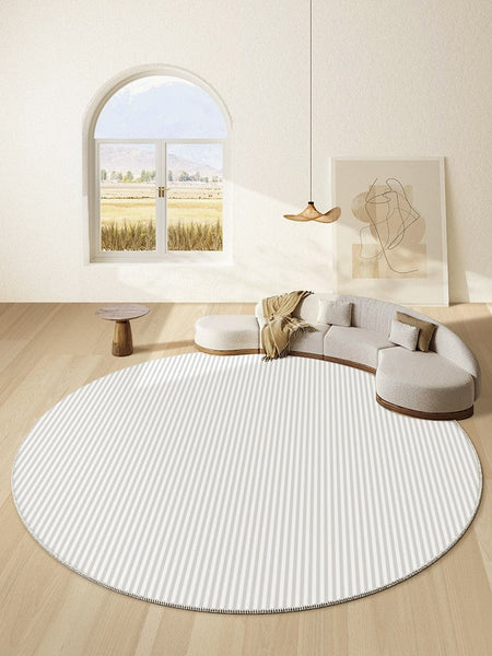 Contemporary Modern Rug under Coffee Table, Bedroom Abstract Modern Area Rugs, Geometric Round Rugs for Dining Room, Circular Modern Rugs under Chairs-HomePaintingDecor