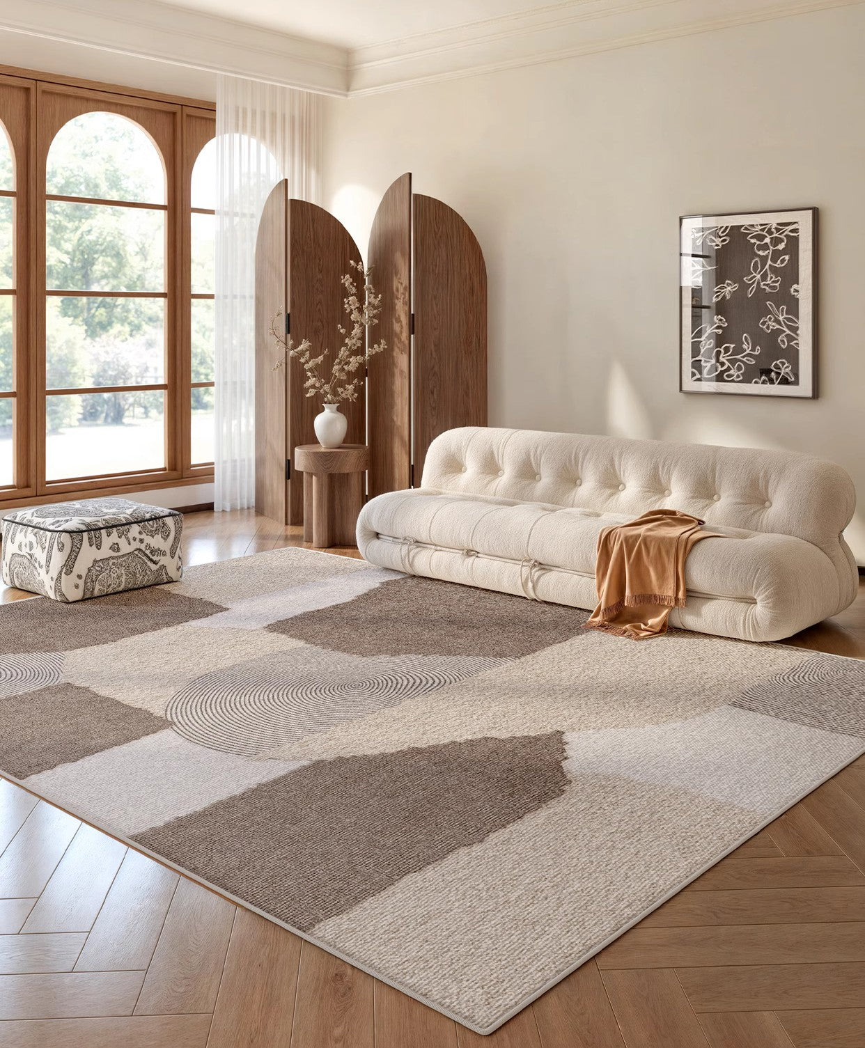 Large Contemporary Floor Carpets, Dining Room Modern Rugs, Living Room Modern Area Rugs, Geometric Modern Rugs in Bedroom-HomePaintingDecor