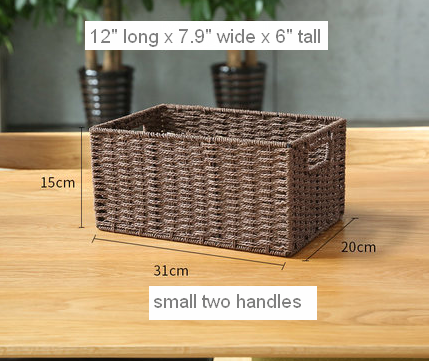 Large Woven Straw Storage Basket, Storage Basket for Bedroom, Rectangle Storage Basket, Picnic Storage Basket, Storage Basket for Toys-HomePaintingDecor