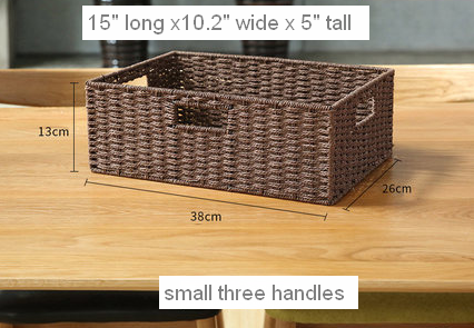 Large Woven Straw Storage Basket, Storage Basket for Bedroom, Rectangle Storage Basket, Picnic Storage Basket, Storage Basket for Toys-HomePaintingDecor
