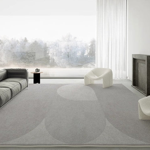 Contemporary Modern Rugs for Living Room, Geometric Grey Rugs for Dining Room, Abstract Modern Rugs for Interior Design-HomePaintingDecor
