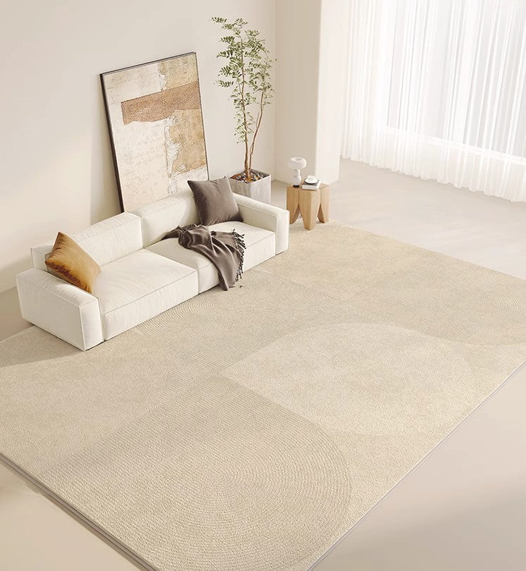 Modern Rug Ideas for Bedroom, Contemporary Modern Rug Placement Ideas for Living Room, Cream Color Geometric Rugs for Dining Room-HomePaintingDecor