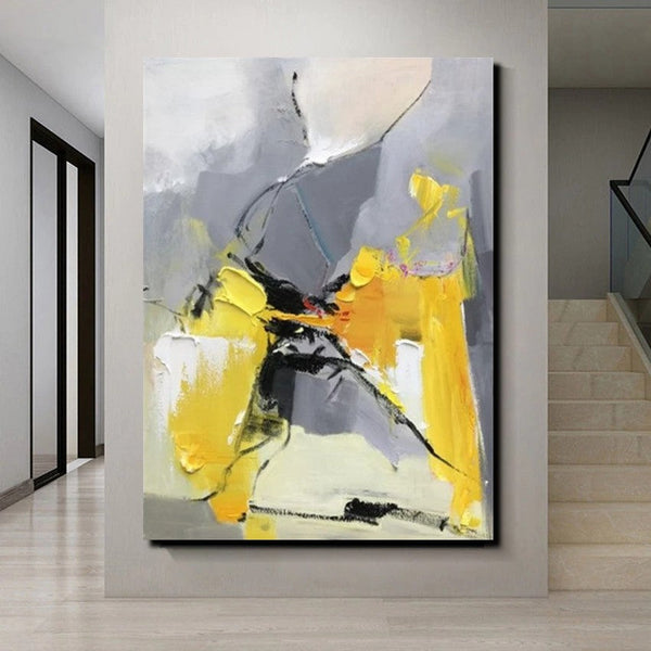 Abstract Paintings Behind Sofa, Acrylic Paintings for Bedroom, Palette Knife Canvas Art, Contemporary Canvas Wall Art, Buy Paintings Online-HomePaintingDecor