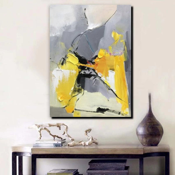 Abstract Paintings Behind Sofa, Acrylic Paintings for Bedroom, Palette Knife Canvas Art, Contemporary Canvas Wall Art, Buy Paintings Online-HomePaintingDecor