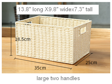 Large Woven Straw Storage Basket, Storage Basket for Bedroom, Rectangle Storage Basket, Picnic Storage Basket, Storage Basket for Toys-HomePaintingDecor