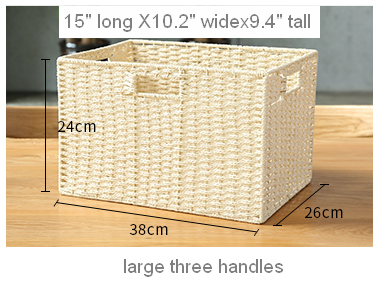 Large Woven Straw Storage Basket, Storage Basket for Bedroom, Rectangle Storage Basket, Picnic Storage Basket, Storage Basket for Toys-HomePaintingDecor