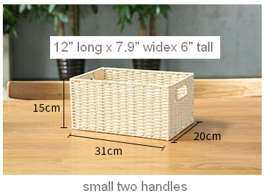 Large Woven Straw Storage Basket, Storage Basket for Bedroom, Rectangle Storage Basket, Picnic Storage Basket, Storage Basket for Toys-HomePaintingDecor