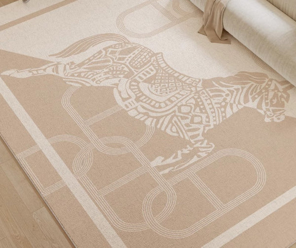Modern Rugs for Living Room, Horse Contemporary Modern Rugs for Bedroom, Abstract Geometric Modern Rugs, Dining Room Floor Rugs-HomePaintingDecor