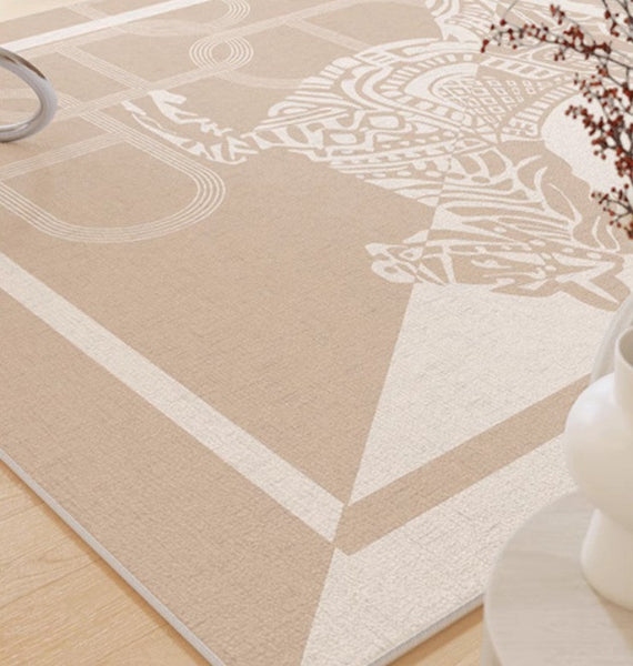 Modern Rugs for Living Room, Horse Contemporary Modern Rugs for Bedroom, Abstract Geometric Modern Rugs, Dining Room Floor Rugs-HomePaintingDecor