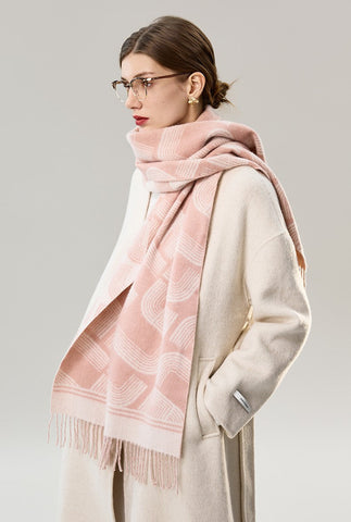 Holiday Women Scarf, Cold Weather Scarf, Fashion Designer Scarf, Modern Wool Scarf, Warm Winter Scarf, Soft Cashmere Scarf for Women, Elegant Scarf-HomePaintingDecor