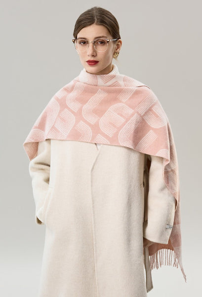 Holiday Women Scarf, Cold Weather Scarf, Fashion Designer Scarf, Modern Wool Scarf, Warm Winter Scarf, Soft Cashmere Scarf for Women, Elegant Scarf-HomePaintingDecor