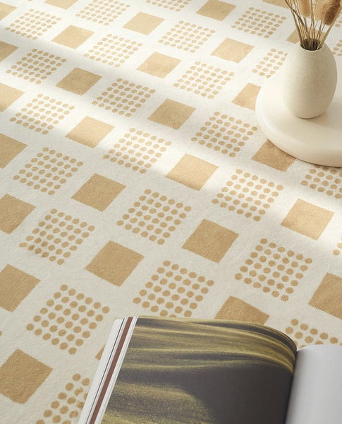 Dining Room Modern Floor Carpets, Modern Rug Ideas for Bedroom, Chequer Modern Rugs for Living Room, Contemporary Soft Rugs Next to Bed-HomePaintingDecor