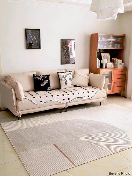 Contemporary Abstract Rugs under Dining Room Table, Large Modern Rugs for Living Room, Mid Century Modern Rugs for Bedroom-HomePaintingDecor