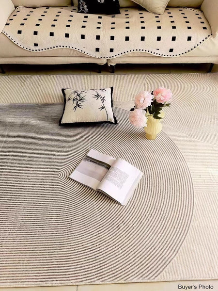 Contemporary Abstract Rugs under Dining Room Table, Large Modern Rugs for Living Room, Mid Century Modern Rugs for Bedroom-HomePaintingDecor