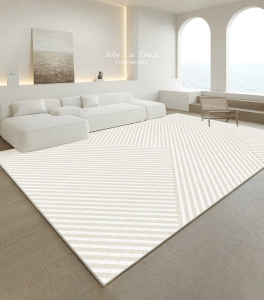 Abstract Contemporary Modern Rugs in Bedroom, Large Modern Living Room Rugs, Geometric Modern Area Rugs, Dining Room Floor Carpets-HomePaintingDecor