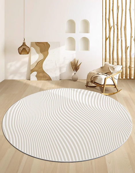 Contemporary Modern Rug Ideas for Living Room, Thick Round Rugs under Coffee Table, Modern Round Rugs for Dining Room, Circular Modern Rugs for Bedroom-HomePaintingDecor