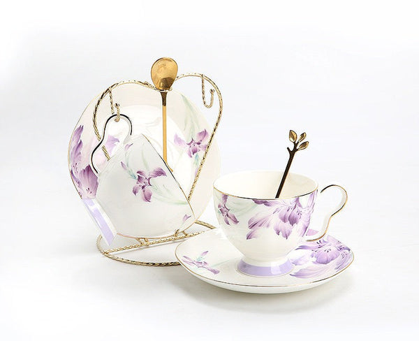 Luxury Tea Cup with Saucer, Elegant Coffee Cup, Porcelain Coffee Cup, Ceramic Tea Cup Set, Porcelain Tea cups, British Tea Cup Set, Afternoon Tea Cup with Saucer Set-HomePaintingDecor