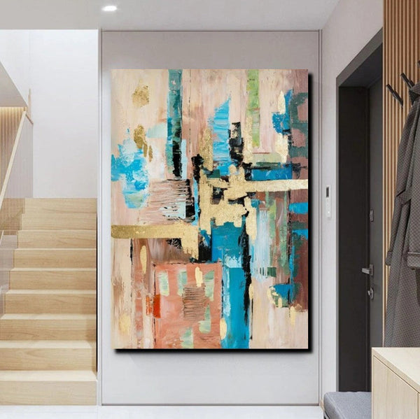 Abstract Paintings for Dining Room, Modern Paintings Behind Sofa, Palette Knife Canvas Art, Impasto Wall Art, Buy Paintings Online-HomePaintingDecor