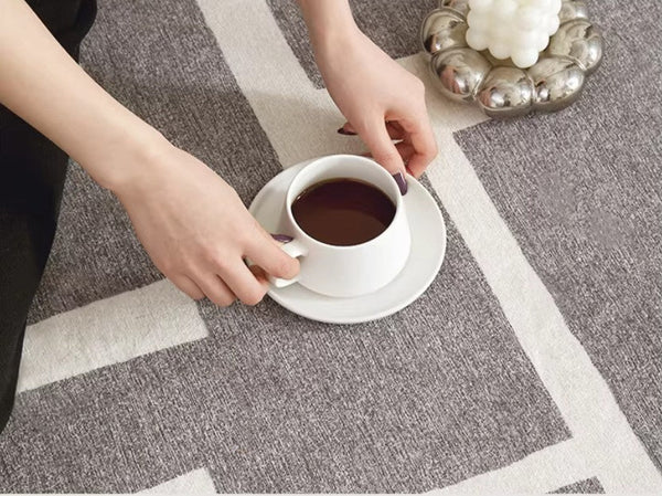 Large Geometric Rugs, Contemporary Area Rugs for Dining Room, Modern Rugs for Living Room, Gray Modern Rugs for Bedroom-HomePaintingDecor