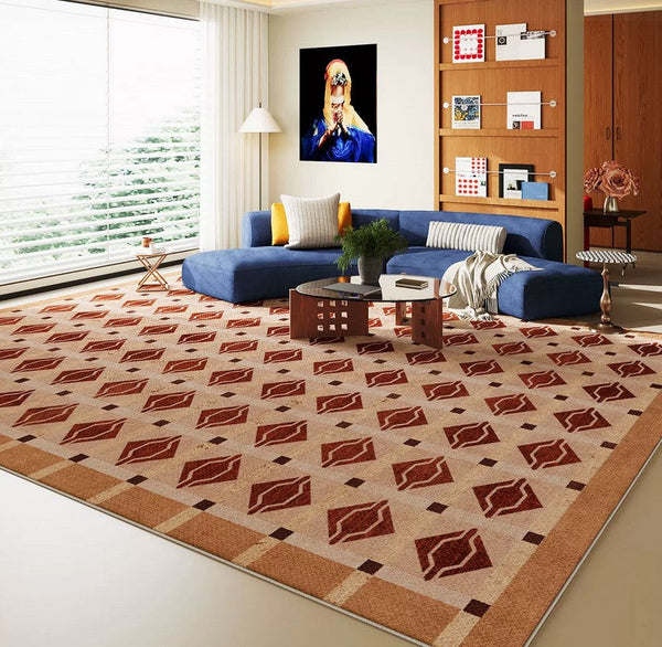 Geometric Modern Rugs for Dining Room, Mid Century Modern Rugs, Colorful Modern Rugs for Living Room, Contemporary Abstract Rugs under Coffee Table-HomePaintingDecor