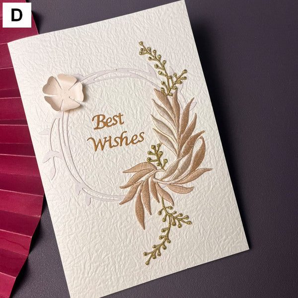 Best Wishes Embroidery Greeting Cards, Beautiful Greeting Cards to Friends, Creative Birthday Greeting Card, Original Handmade Embroidery Greeting Cards-HomePaintingDecor