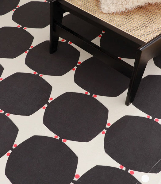 Dining Room Geometric Modern Rugs, Bedroom Modern Rugs, Black Modern Rugs for Living Room, Contemporary Modern Rugs under Coffee Table-HomePaintingDecor
