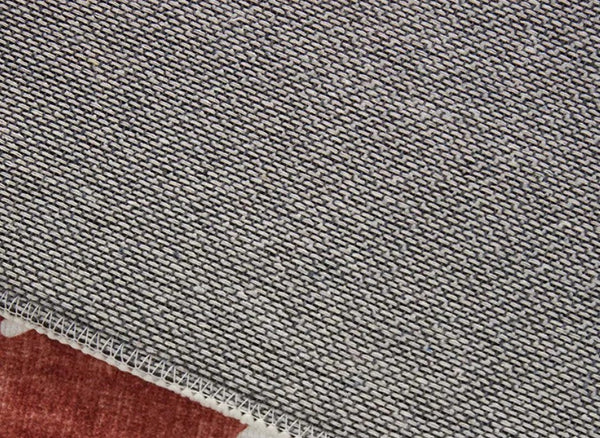 Contemporary Red Rugs for Bedroom, Mid Century Modern Rugs under Coffee Table, Abstract Modern Rugs for Living Room, Dining Room Floor Carpets-HomePaintingDecor