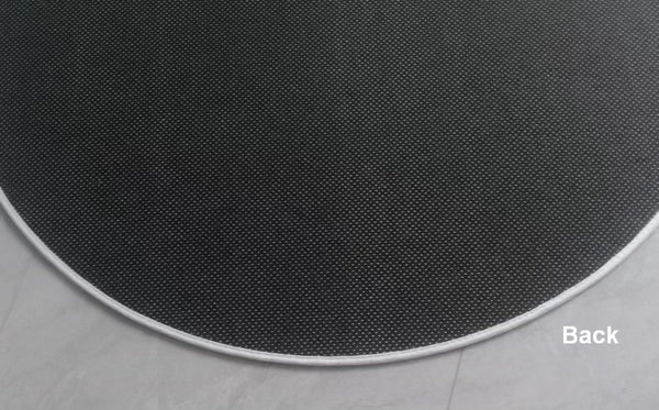 Modern Round Rugs under Coffee Table, Dining Room Modern Rugs, Gray Contemporary Round Rugs under Chairs, Circular Area Rugs for Bedroom-HomePaintingDecor