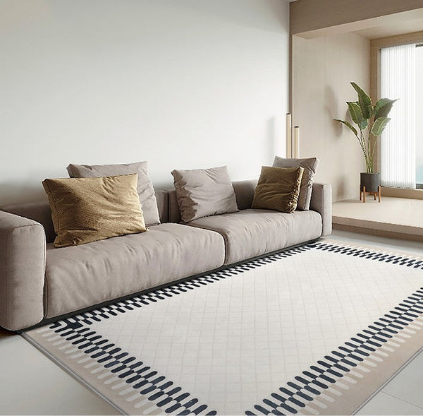 Mid Century Modern Rugs for Office, Modern Living Room Rug Ideas, Large Geometric Wool Rugs, Abstract Modern Rug Ideas for Bedroom, Contemporary Wool Rugs for Dining Room-HomePaintingDecor