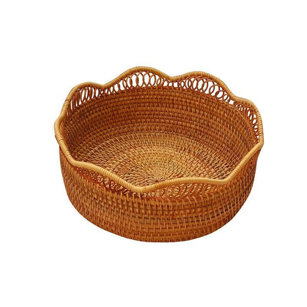 Woven Round Storage Basket, Cute Small Rattan Woven Baskets, Fruit Storage Basket, Storage Baskets for Kitchen-HomePaintingDecor