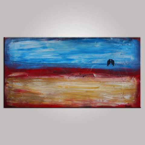 Contemporary Wall Art, Abstract Art, Modern Art, Love Birds Painting, Art for Sale, Abstract Art Painting, Bedroom Wall Art, Canvas Art-HomePaintingDecor