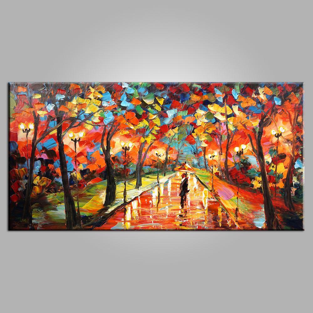 Forest Park Painting, Canvas Art, Living Room Wall Art, Modern Art, Painting for Sale, Contemporary Art, Abstract Art-HomePaintingDecor