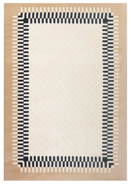 Mid Century Modern Rugs for Office, Modern Living Room Rug Ideas, Large Geometric Wool Rugs, Abstract Modern Rug Ideas for Bedroom, Contemporary Wool Rugs for Dining Room-HomePaintingDecor