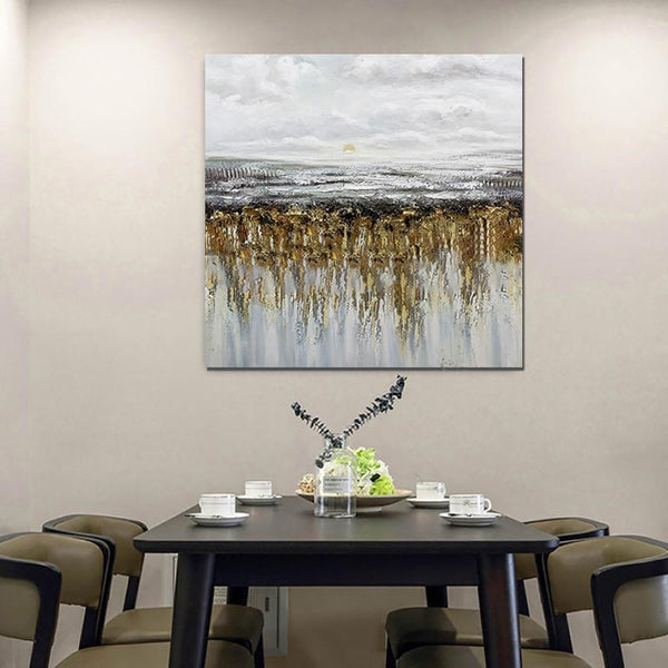 Heavy Texture Painting, Extra Large Paintings for Dining Room, Hand Painted Wall Art Painting, Modern Canvas Paintings for Living Room-HomePaintingDecor