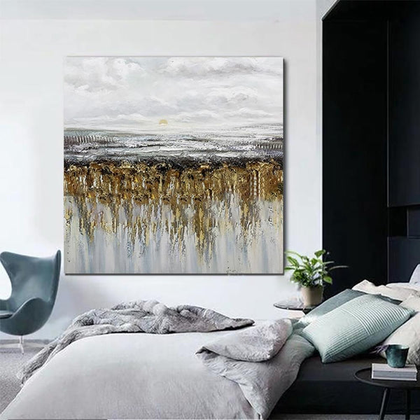 Heavy Texture Painting, Extra Large Paintings for Dining Room, Hand Painted Wall Art Painting, Modern Canvas Paintings for Living Room-HomePaintingDecor
