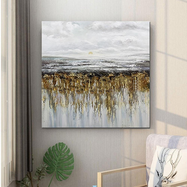 Heavy Texture Painting, Extra Large Paintings for Dining Room, Hand Painted Wall Art Painting, Modern Canvas Paintings for Living Room-HomePaintingDecor