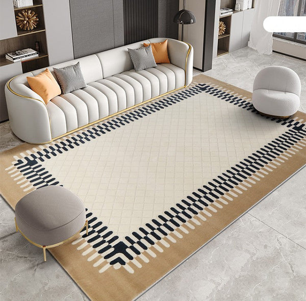 Mid Century Modern Rugs for Office, Modern Living Room Rug Ideas, Large Geometric Wool Rugs, Abstract Modern Rug Ideas for Bedroom, Contemporary Wool Rugs for Dining Room-HomePaintingDecor