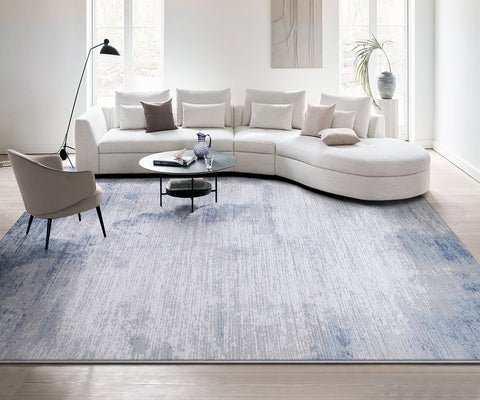 Modern Carpet Placement Ideas for Living Room, Gray Blue Modern Rugs for Bedroom, Extra Large Modern Rug Ideas for Office, Contemporary Modern Rugs for Interior Design-HomePaintingDecor