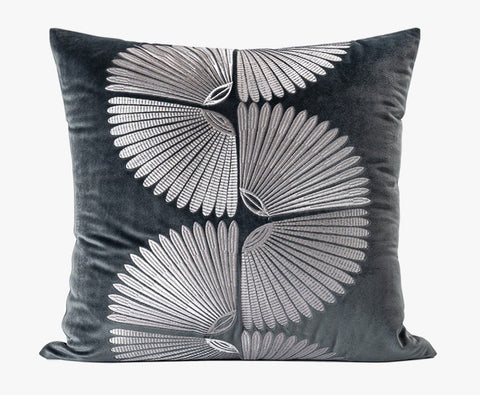Abstract Feather Pattern Throw Pillows for Couch, Simple Modern Sofa Throw Pillows, Contemporary Throw Pillow for Living Room, Modern Square Pillows-HomePaintingDecor